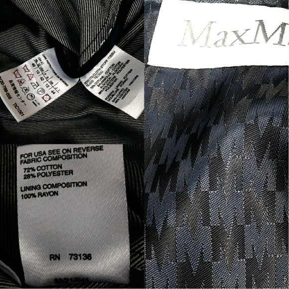 MaxMara Navy Blazer Exposed Stitching Jacket 10 Iridescent Fabric Dark Acadamia - Picture 8 of 8